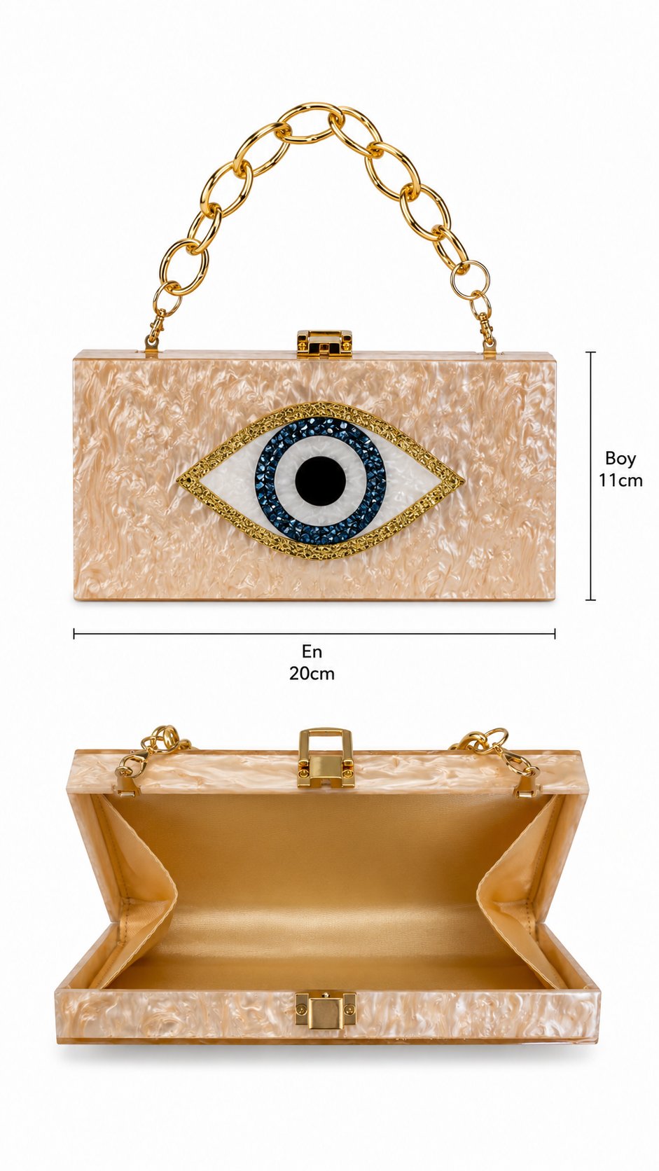 Eye Kadın Pudra Zincir Askılı Hardcase Çanta