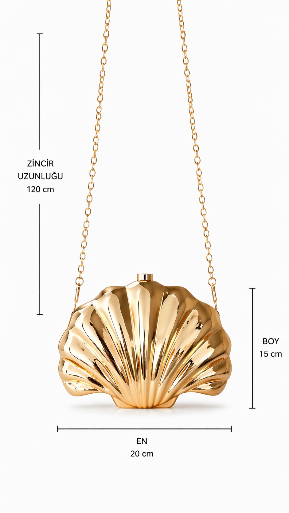 İstiridye Gold Çanta