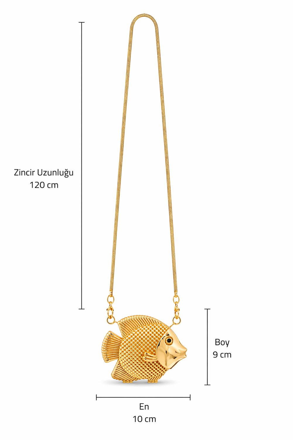 Mini Balık Gold Çanta