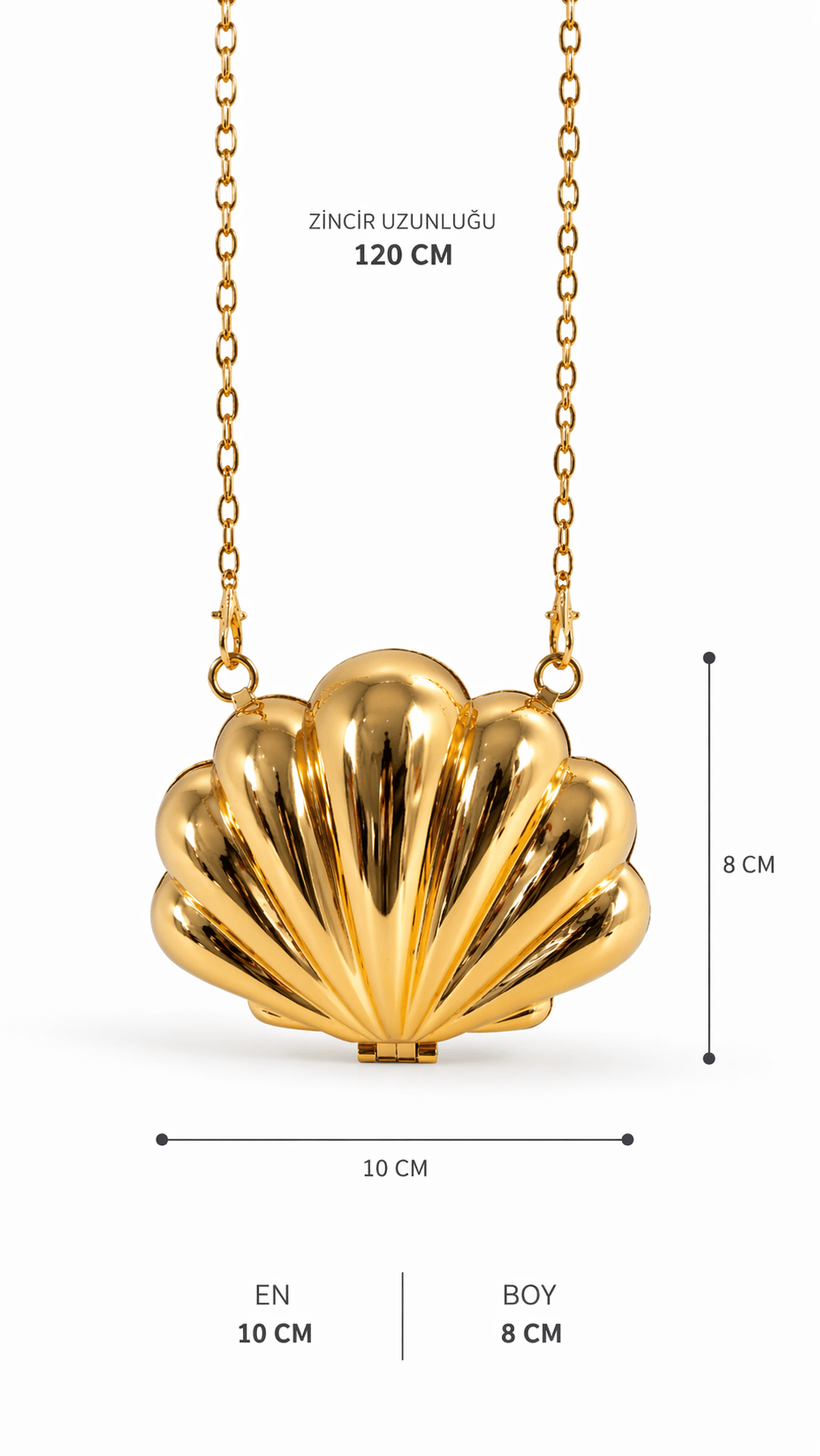 Mini İstiridye Gold Çanta