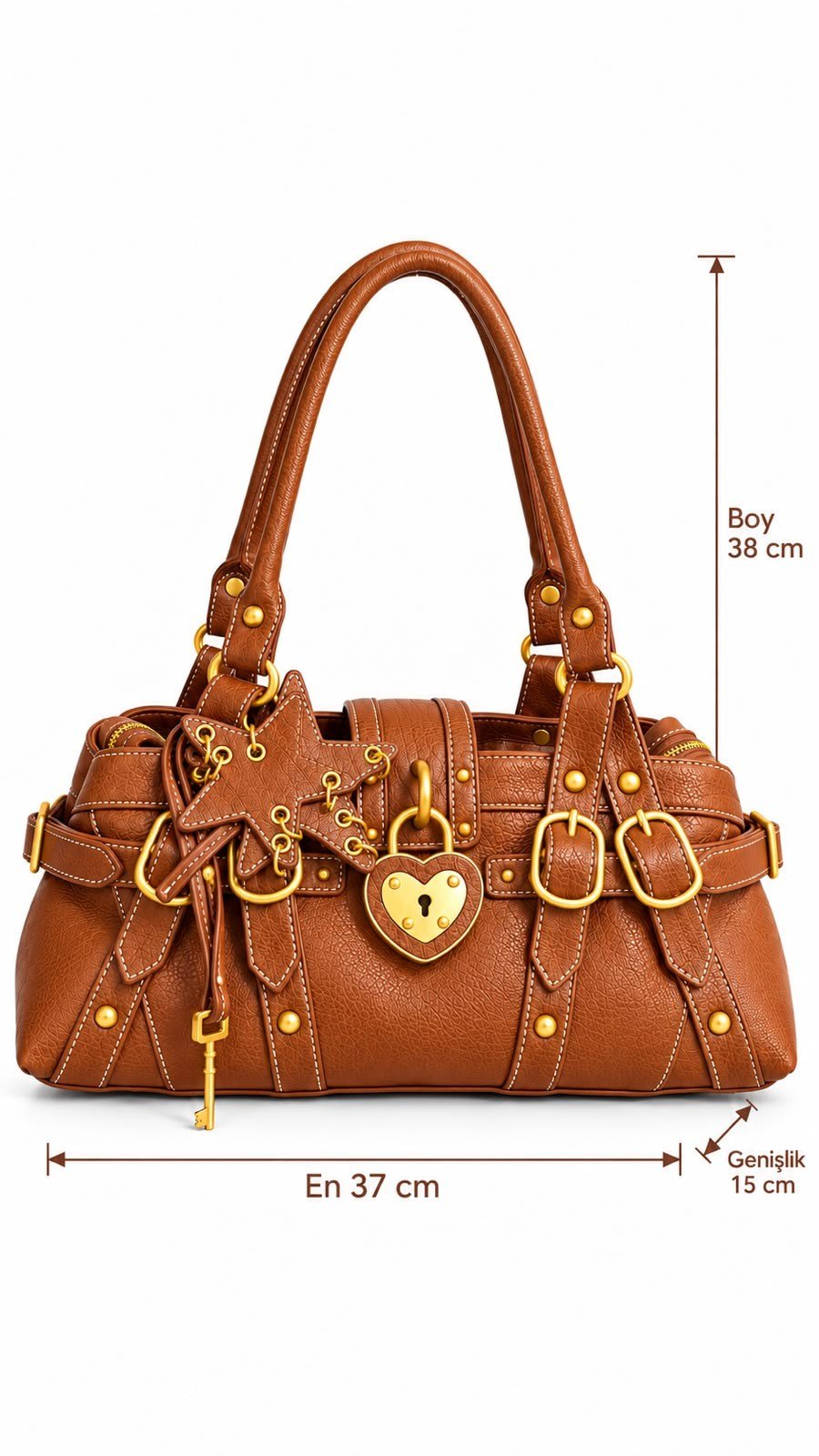 Valleria Taba Charm Detaylı Vegan Deri Premium Çanta