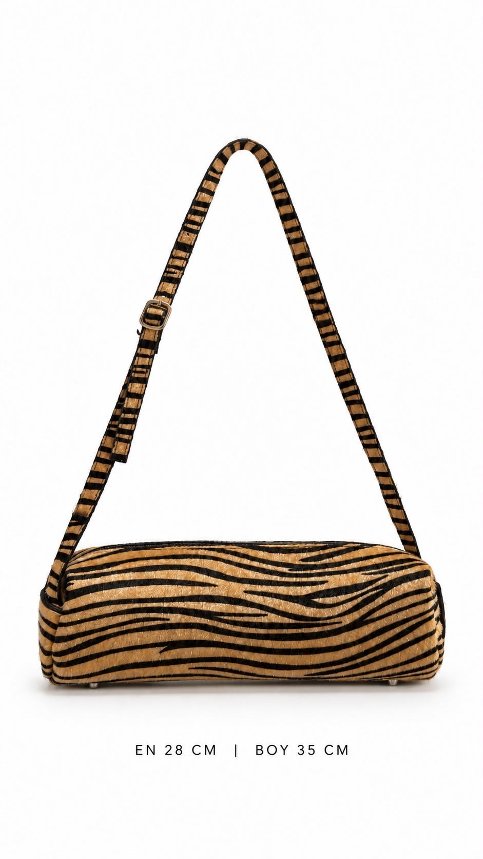 Zebra Desen Tüy Dokulu Baget Çanta