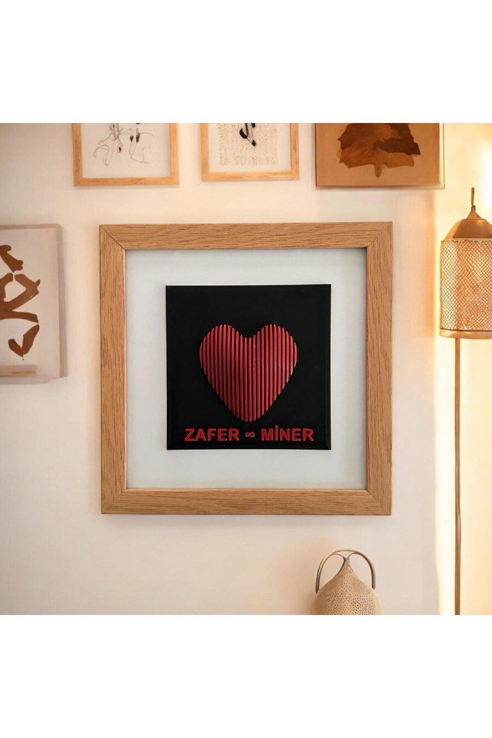 Kişiye Özel 3 Boyutlu Çerçeveli Kalp