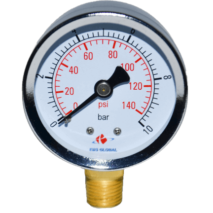 100 mm Alt Bağlantılı Manometre Kuru Tip Metal Genel Amaçlı Manometre - Basınç Ölçer