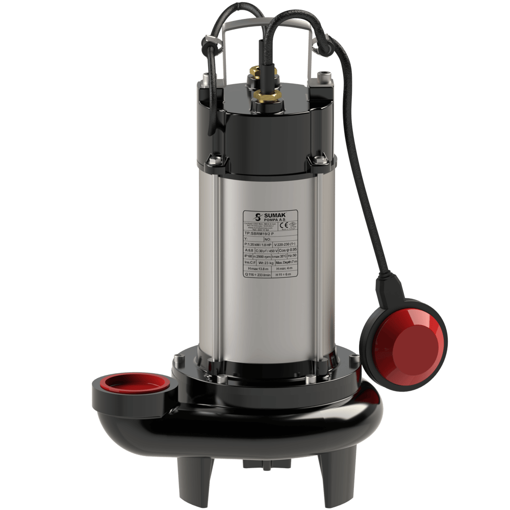 SBRM18/2-P Öğütücülü Foseptik Dalgıç Pompa | 1.35 kW - 220 V