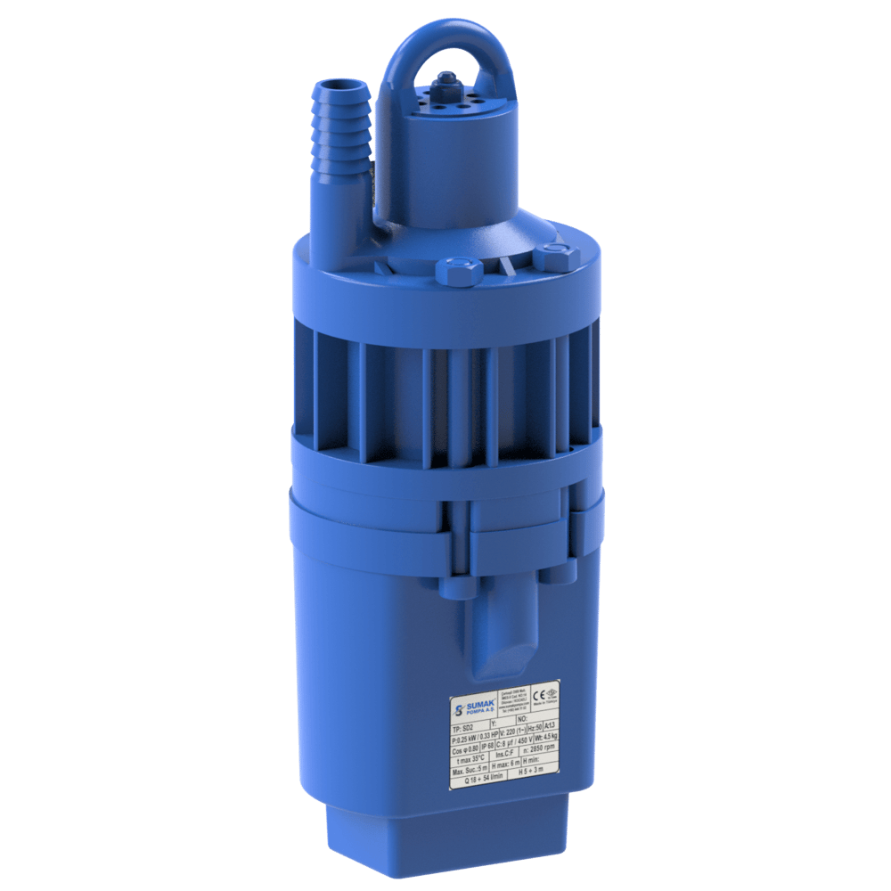SD2-10 Titreşimli - Elektromanyetik Dalgıç Pompa | 250 kW - 220 V