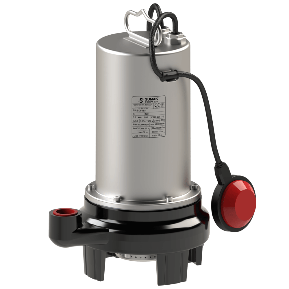 SDF15/1 Süzgeçli Temiz Su Dalgıç Pompa | 1.1 kW - 220 V