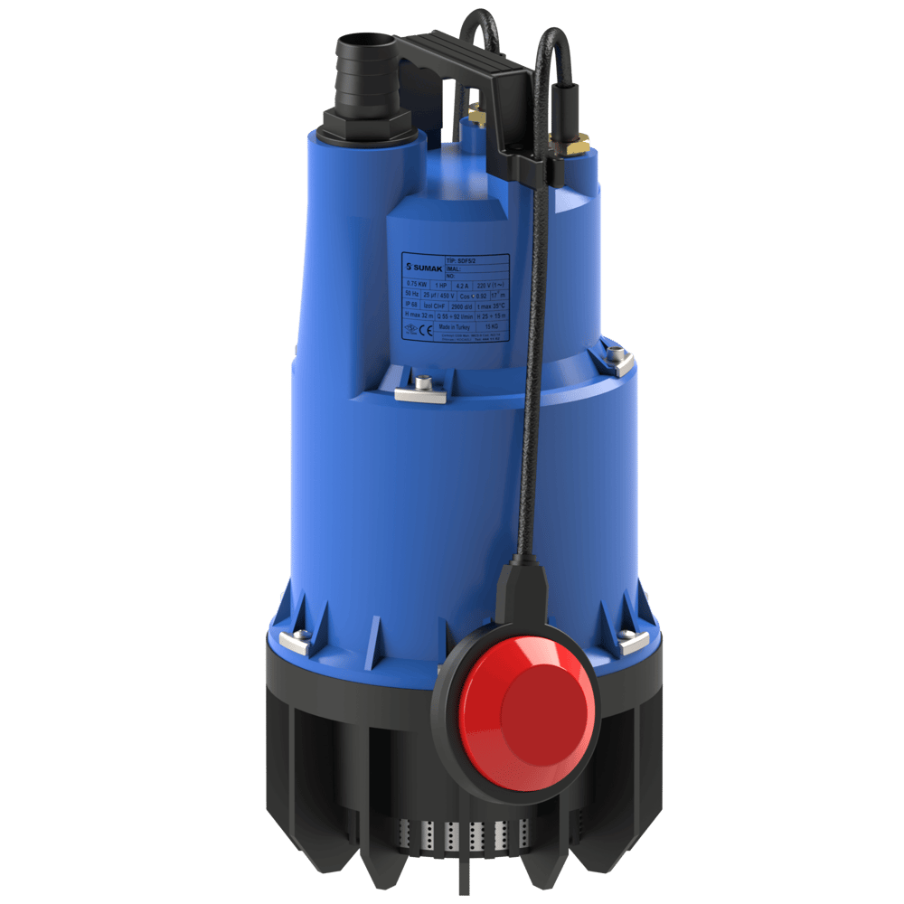 SDF5/2 Süzgeçli Plastik Temiz Su Dalgıç Pompa | 0.75 kW - 220 V