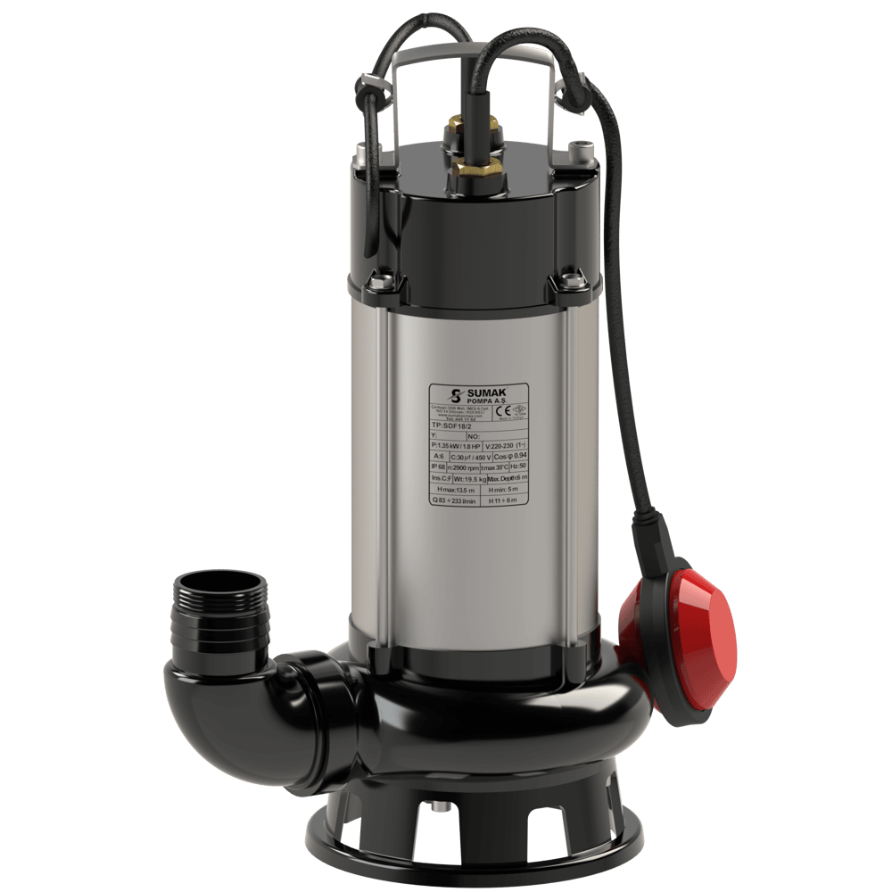 SDT10/2 Vortex Döküm Çarklı Foseptik Pompası | 0.75 kW - 380 V