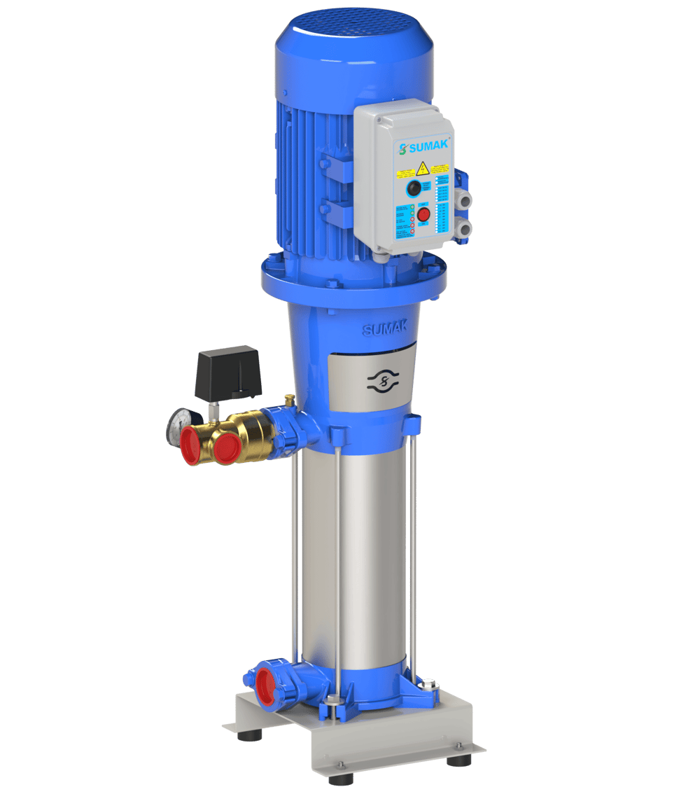 SUMAK SHT24A1000/8 Noril Fanlı 1 Pompalı Dik Hidrofor | 1x7.5 kW - 380 V