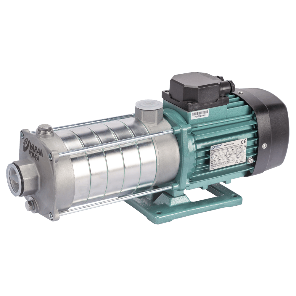 Varan CM 4-60T Komple (AISI 316) Paslanmaz / Yatay Çok Kademeli Endüstriyel OEM Santrifüj Pompa (1.5 HP / 1.1 kW) 56 mSS / 7 m3/h