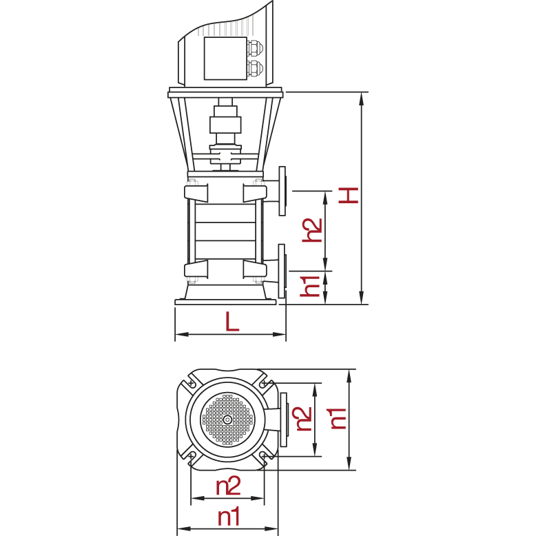 Varan KD 40-4 Pik Döküm / Dikey Çok kademeli Endüstriyel Santrifüj Pompa (4 HP / 3 kW) 63 mSS / 12 m3/h