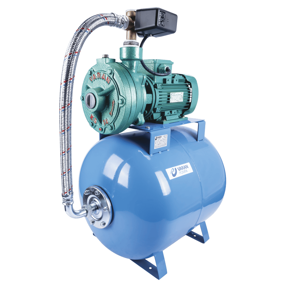 Varan KS-115 HID/50  Çift Kademeli / Endüstriyel 50 LT Tanklı Paket Hidrofor (1.5 HP / 1.1 kW) 30 - 40 mSS / 5 - 2 m3/h