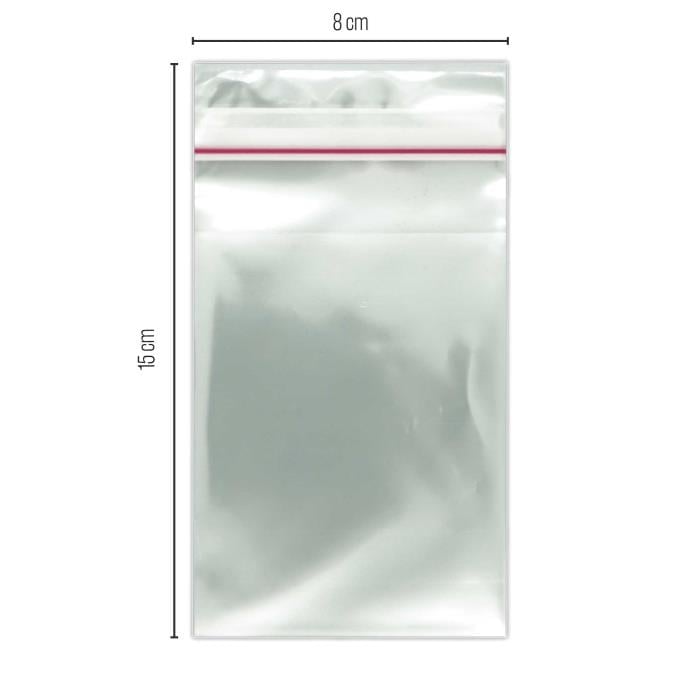 Bantlı Şeffaf Jelatin Poşet (OPP) 8x15 1000 Adet