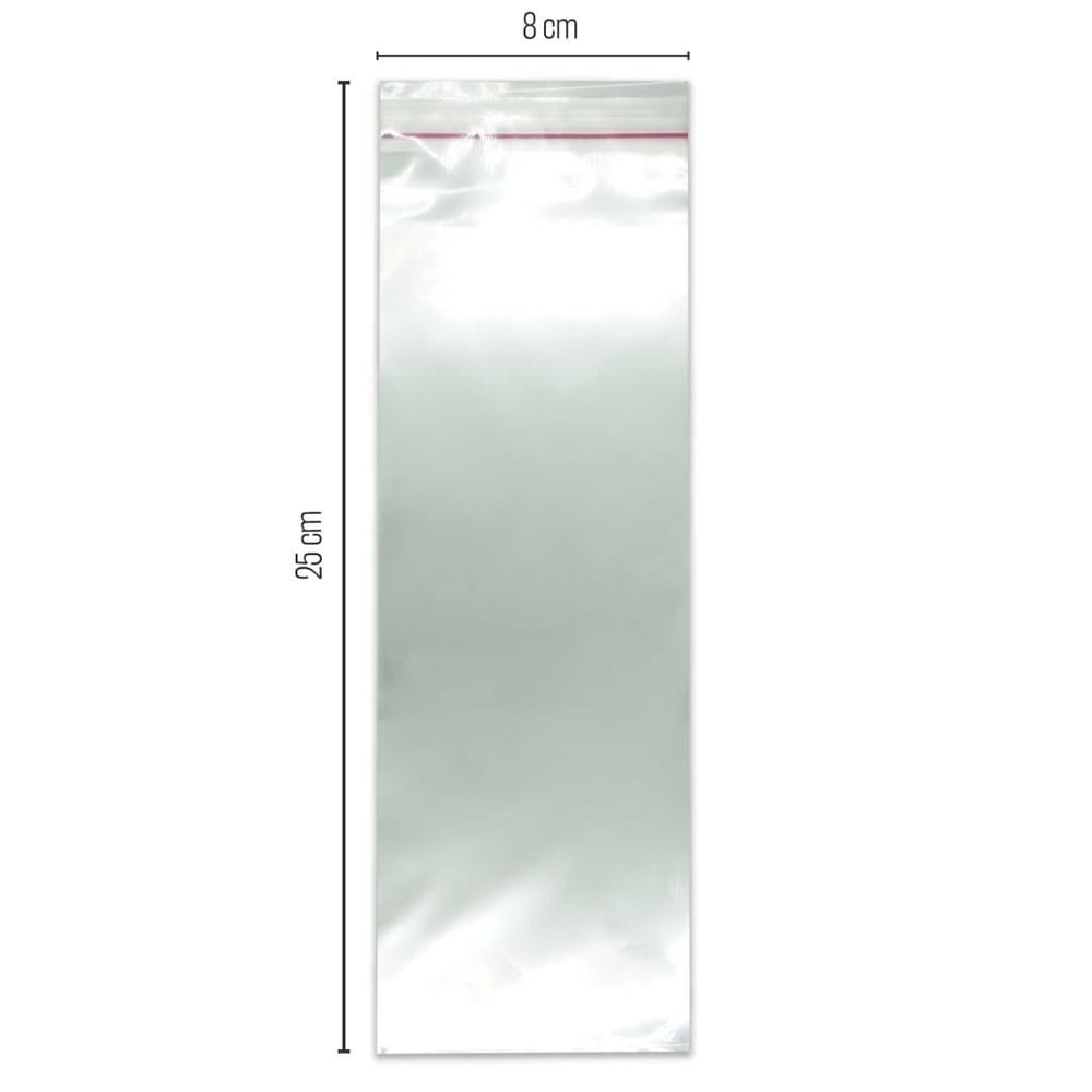 Bantlı Şeffaf Jelatin Poşet (OPP) 8x25 1000 Adet