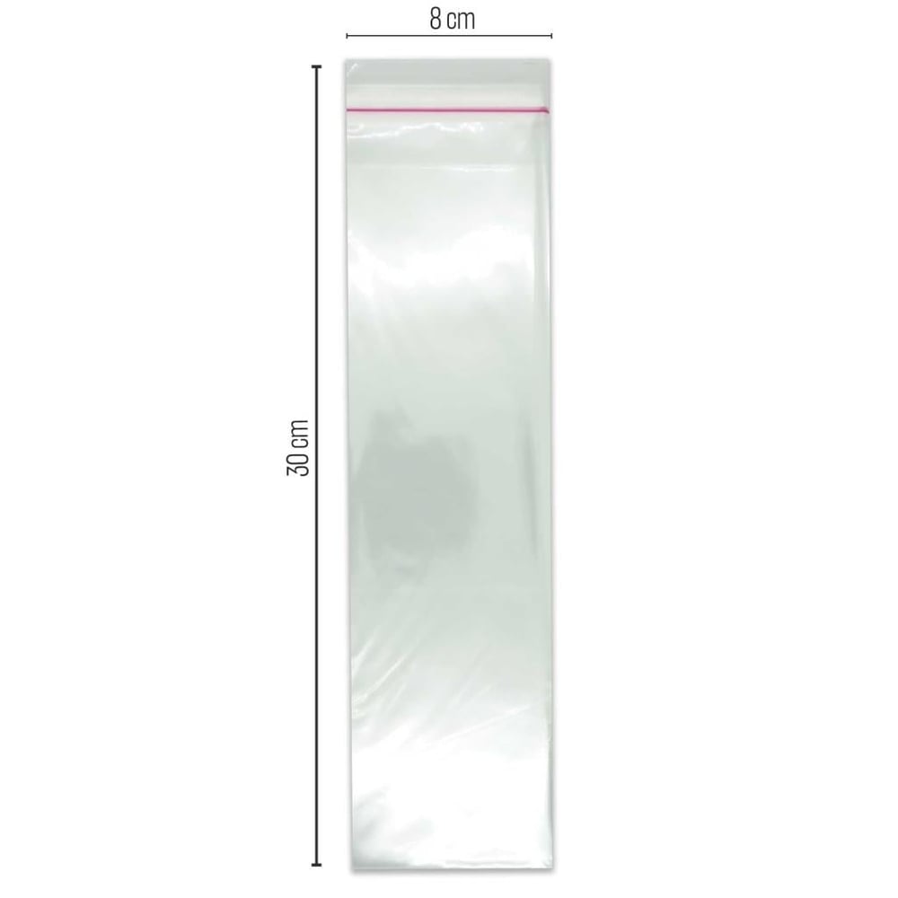 Bantlı Şeffaf Jelatin Poşet (OPP) 8x30 1000 Adet