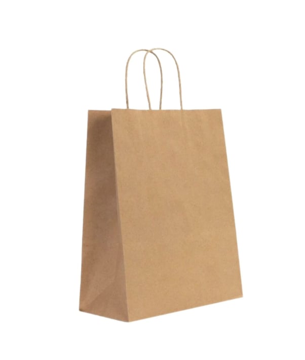 Burgu Saplı Kraft Kağıt Çanta 25x12x31 25 Adet