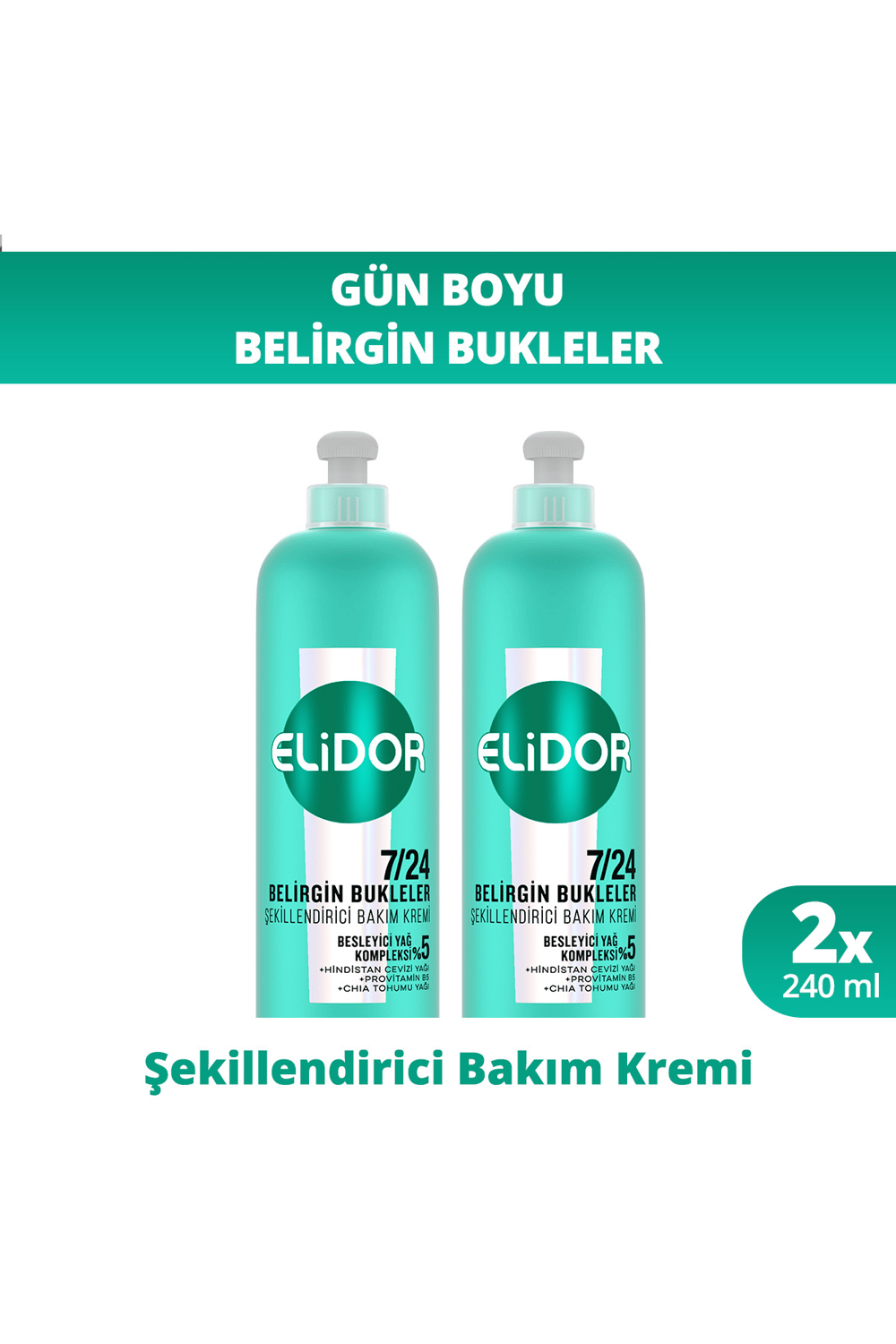 7/24 Şekillendirici Saç Bakım Kremi Belirgin Bukleler Dalgalı Ve Kıvırcık Saçlar 240 ml X2