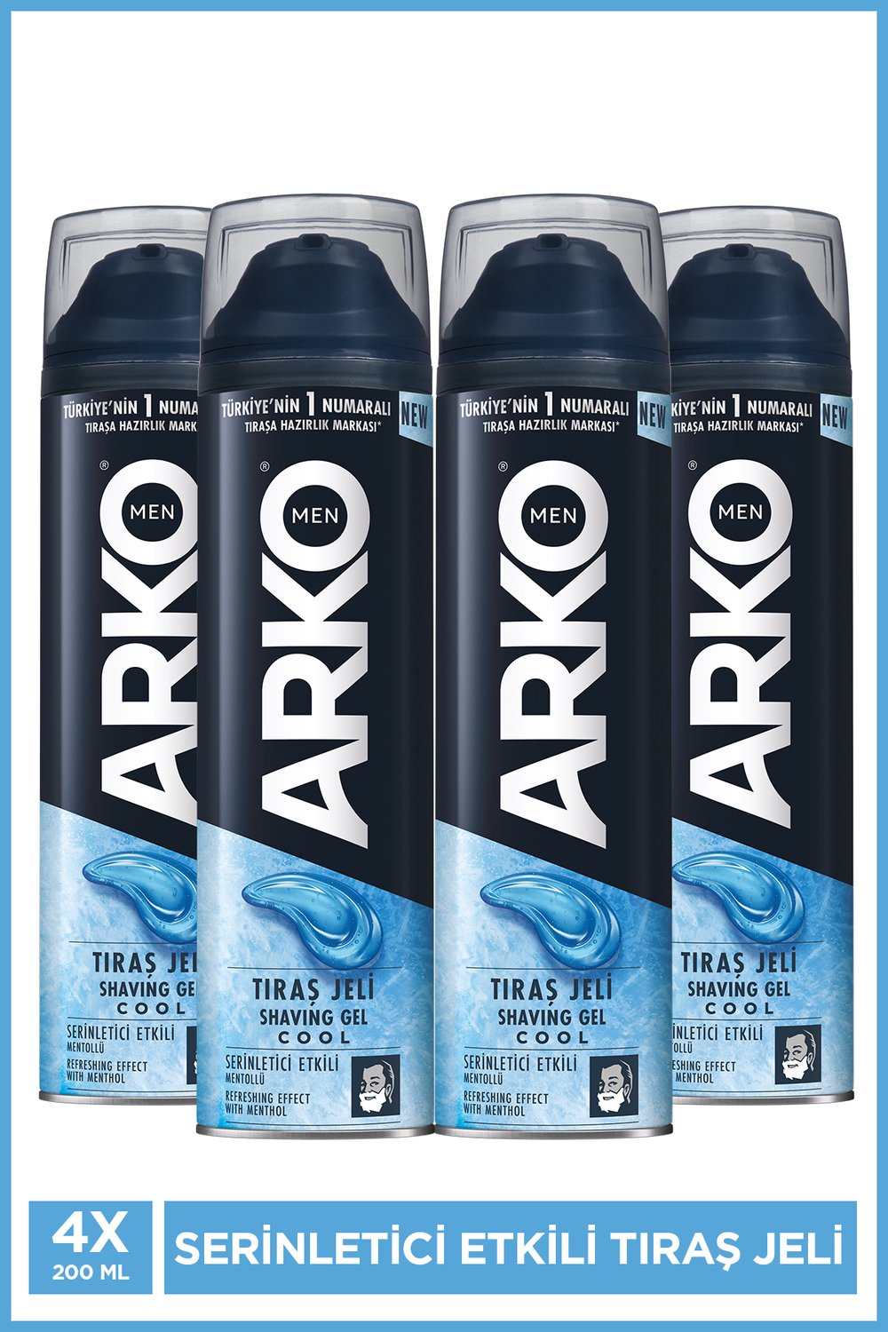 Arko Men Serinletici Cool Erkek Bakım Tıraş Jeli 4x200ml