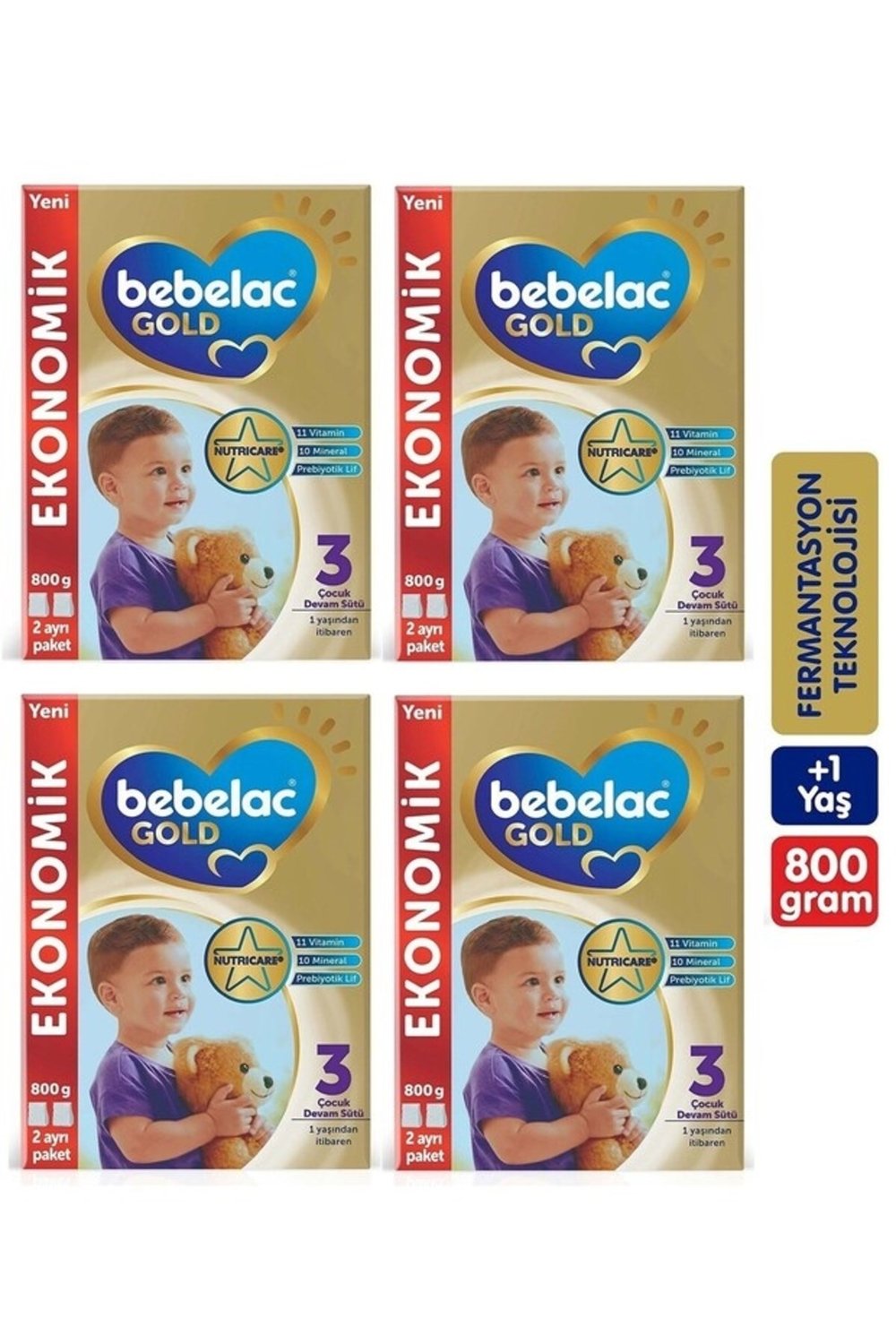 Bebelac Gold 3 Numara Devam Sütü 800 Gr X 4 Adet