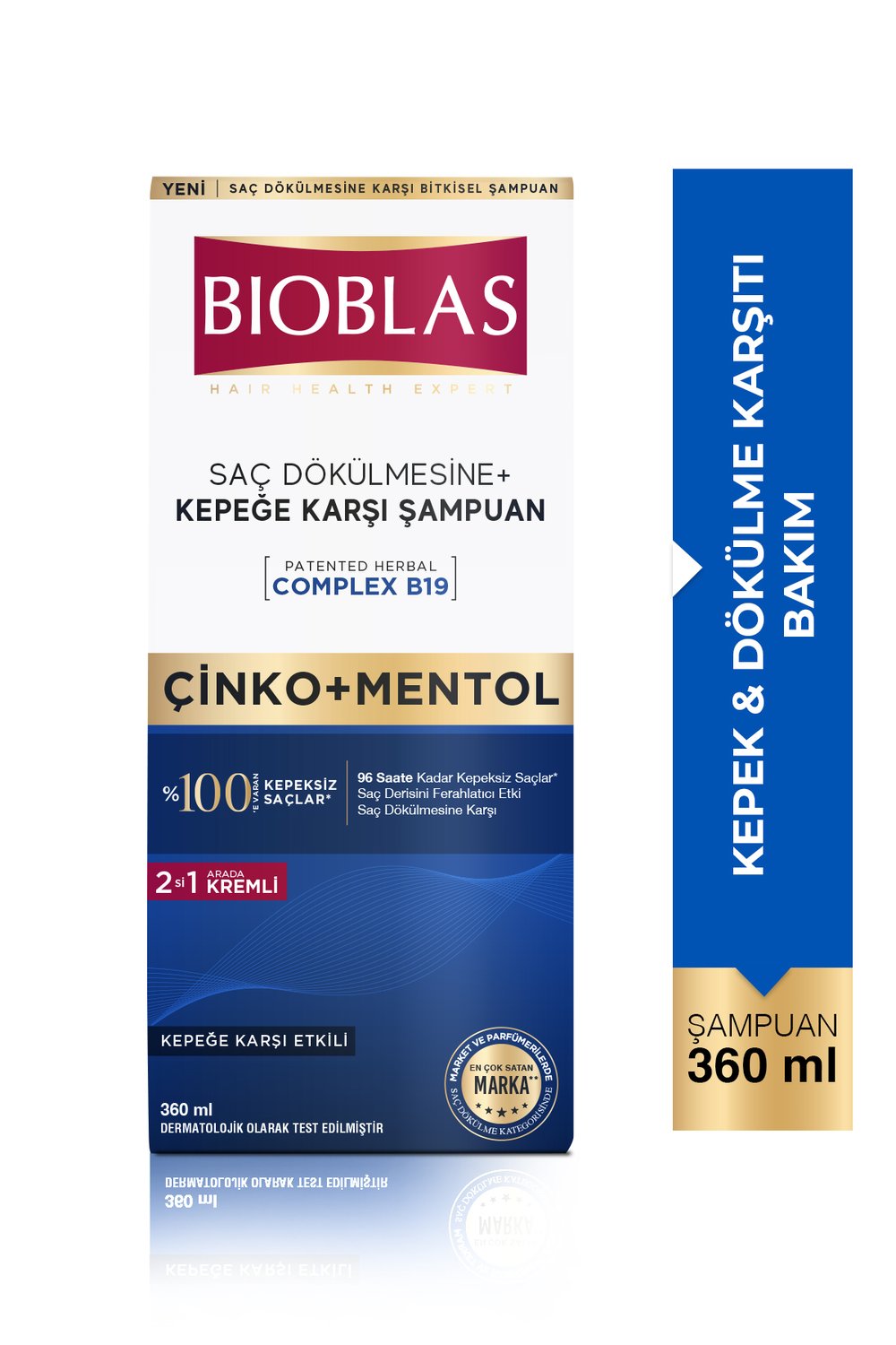 Bioblas Saç Dökülmesi + Kepek Karşıtı Şampuan – Çinko, Mentol, Kremli 360 ML