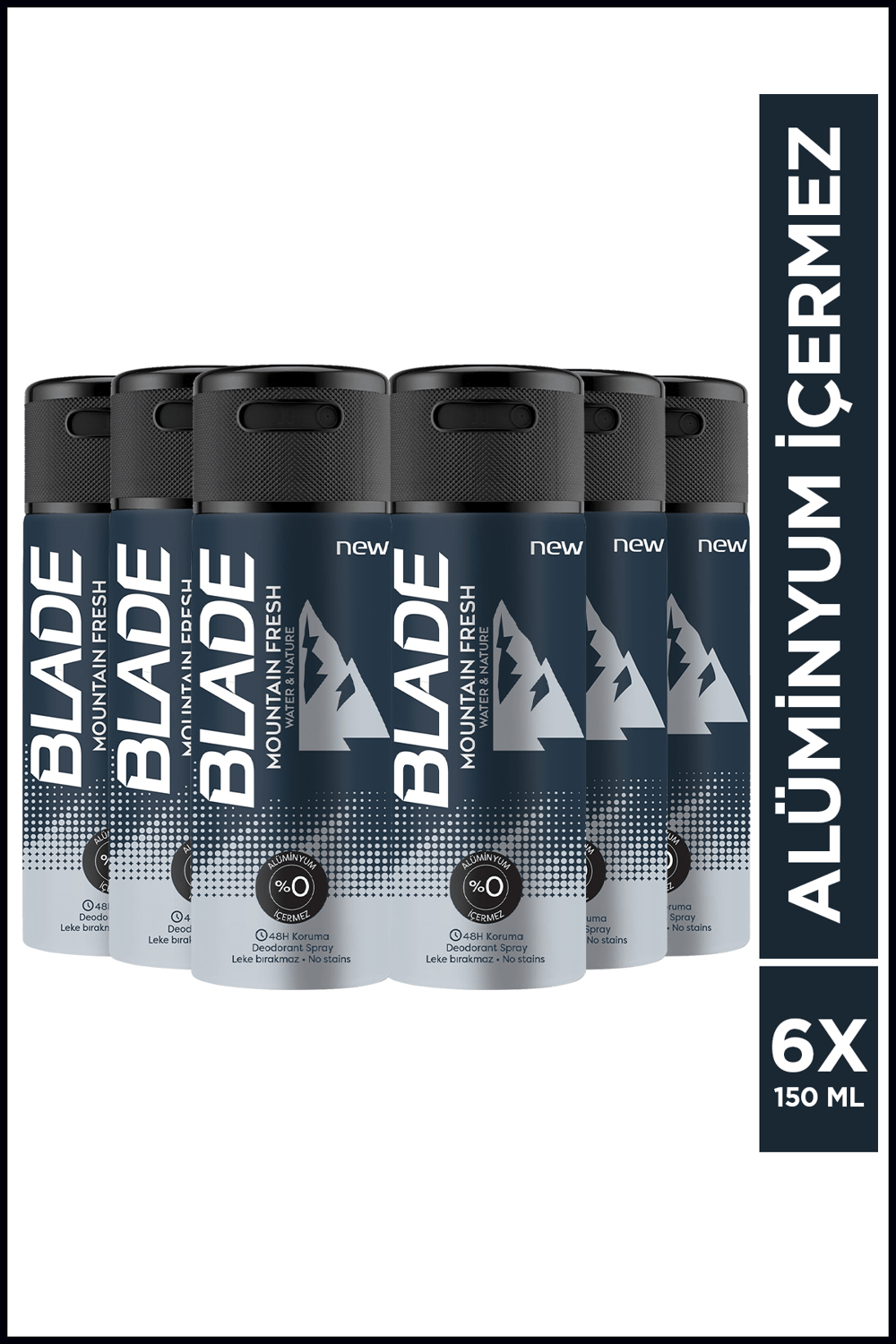 Blade Mountain Fresh Erkek Alüminyumsuz Deodorant 150ml X 6 Adet