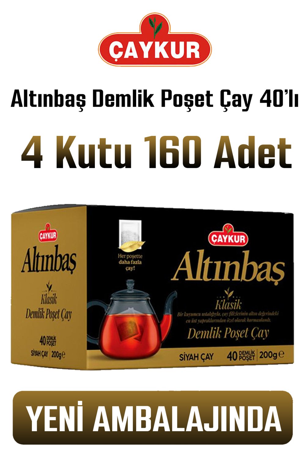 Çaykur Altınbaş Demlik Poşet Klasik 200 gr 40 X 4
