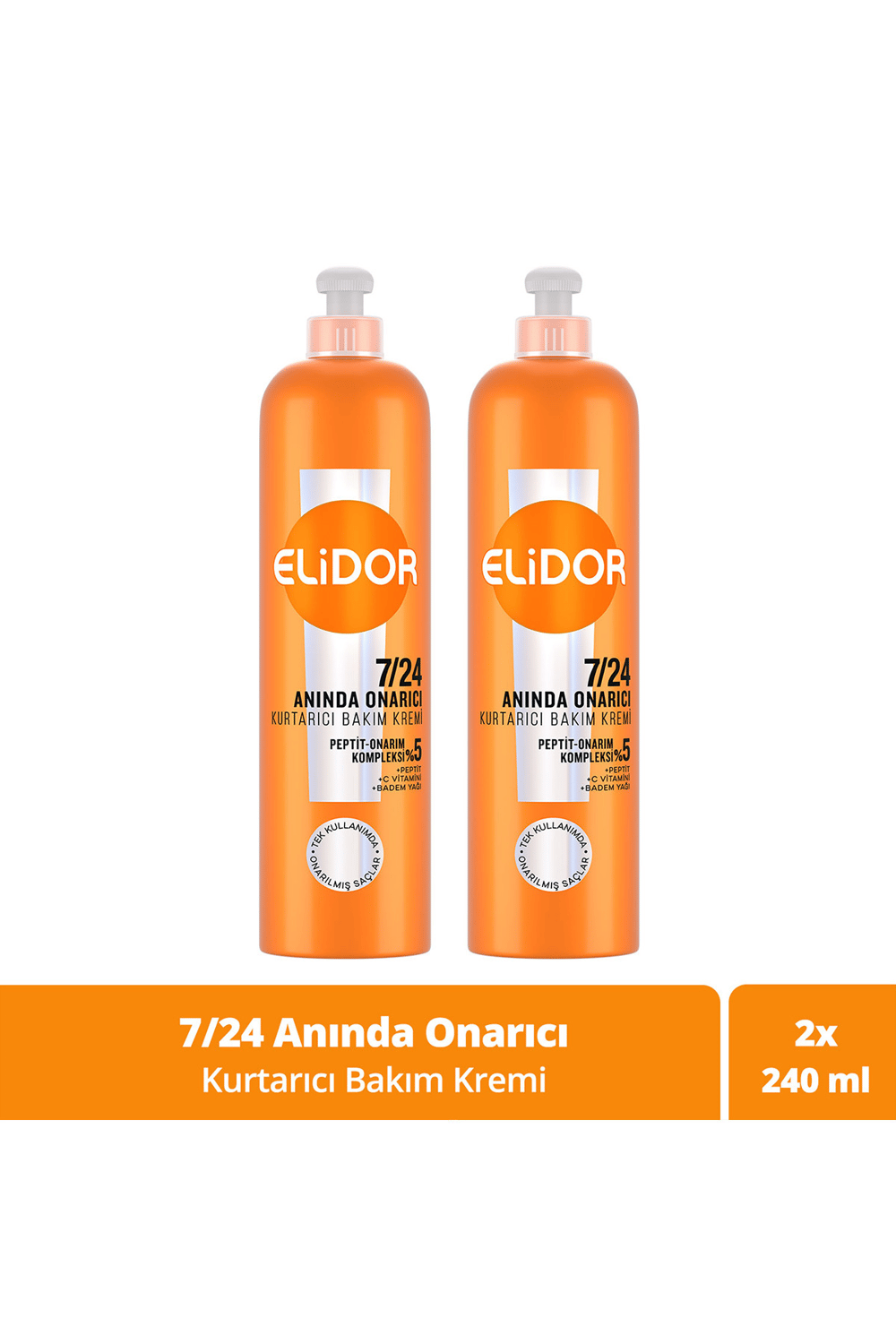 Elidor 7/24 Kurtarıcı Saç Bakım Kremi Anında Onarıcı 240 ml 2 Adet 