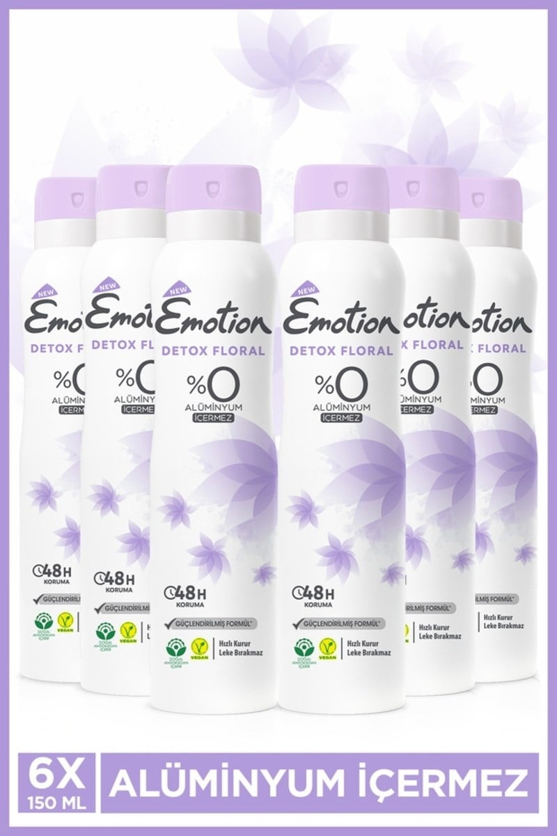 Emotion Detox Floral Kadın Deodorant Sprey 150 ml X6