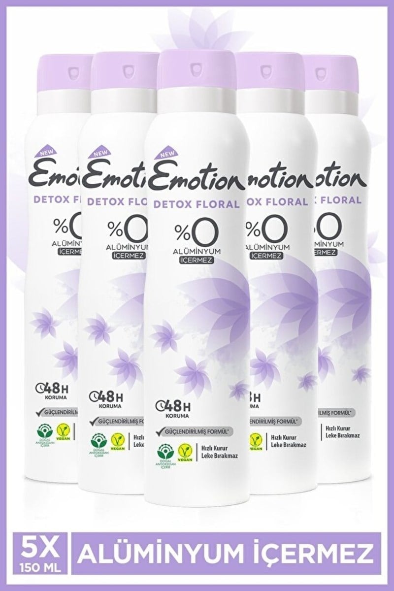 Emotion Detox Floral Kadın Deodorant Sprey 150 ml X5