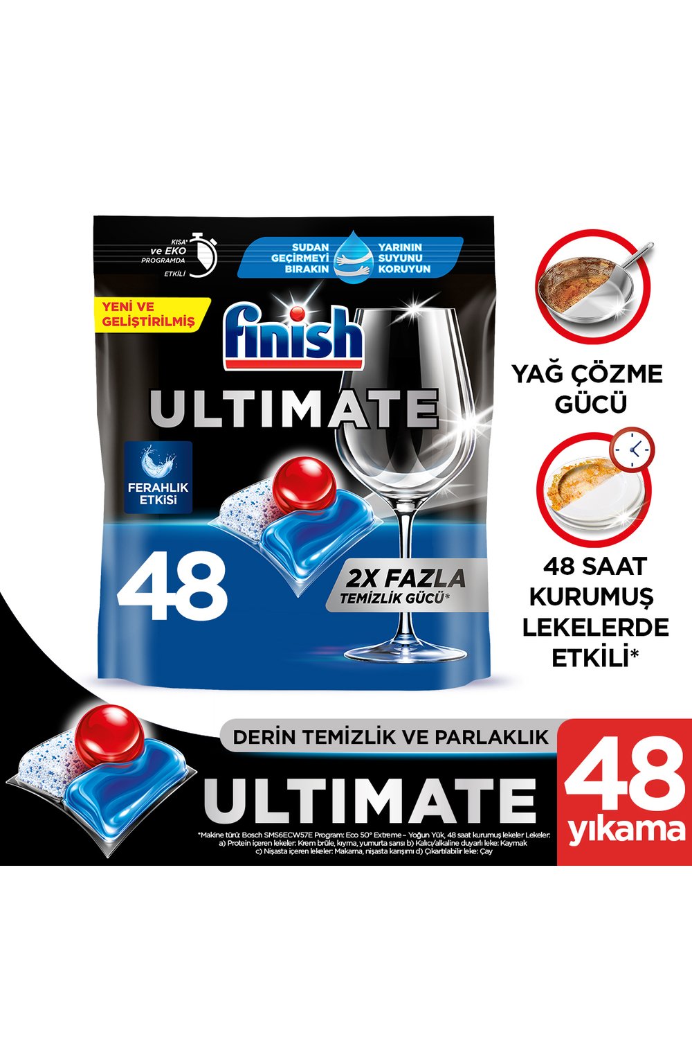 Finish Ultimate Hepsi Bir Arada Bulaşık Makinesi Deterjanı  Kapsül Tablet  48 Adet
