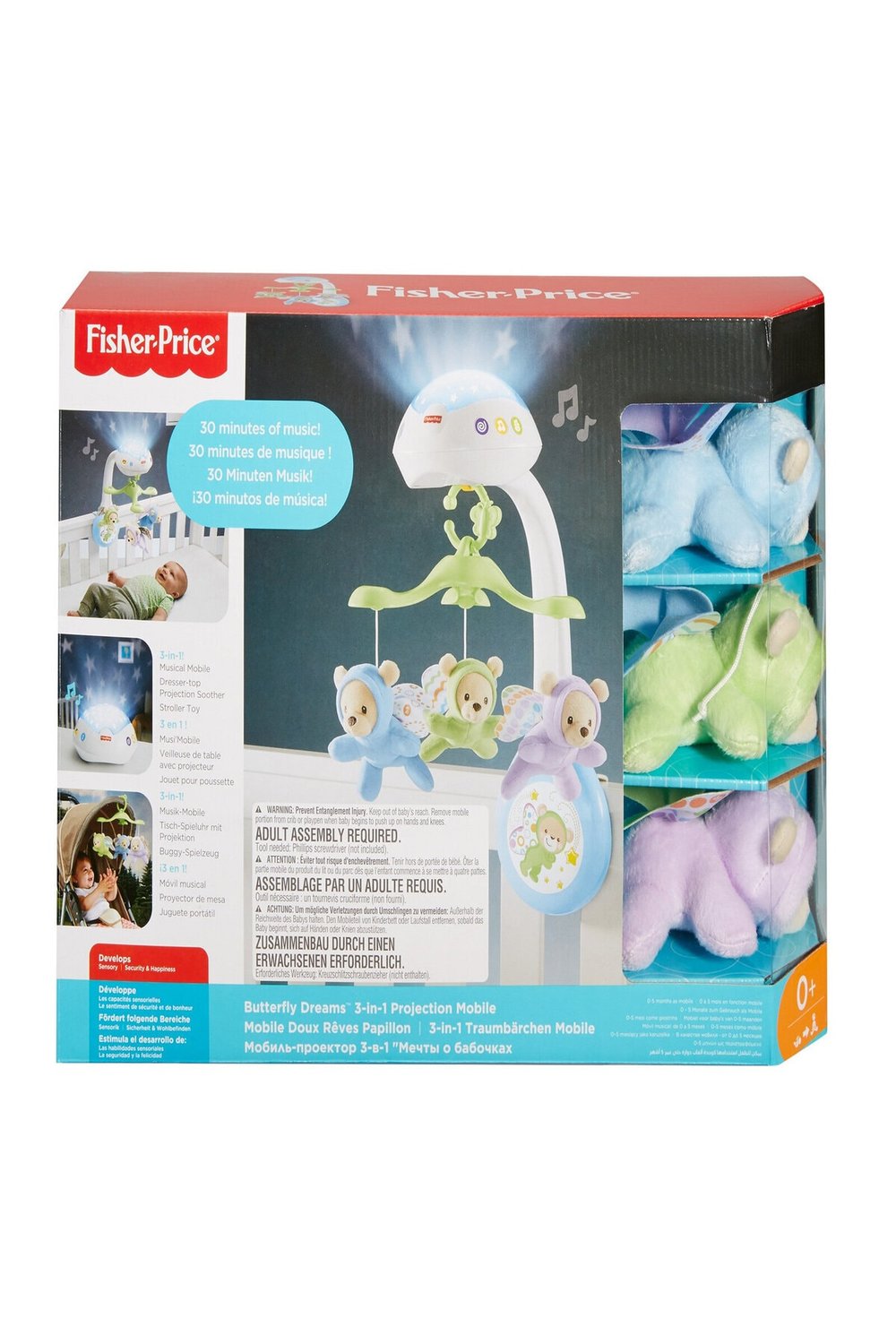Fisher Price Kelebekli Rüyalar Dönence, Sevimli Arkadaşlar Ve Işık Gösterisi Ile Rahatlatır Cdn41