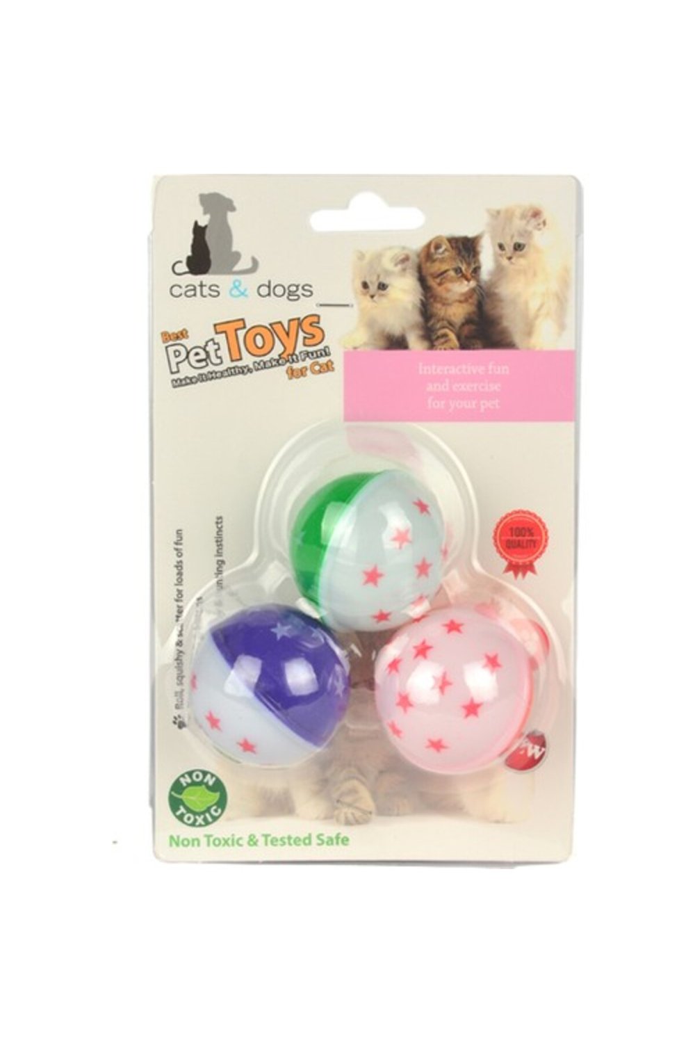 Flip Zm4-4321 Kedi Oyun Topu Renkli Zilli 3lü