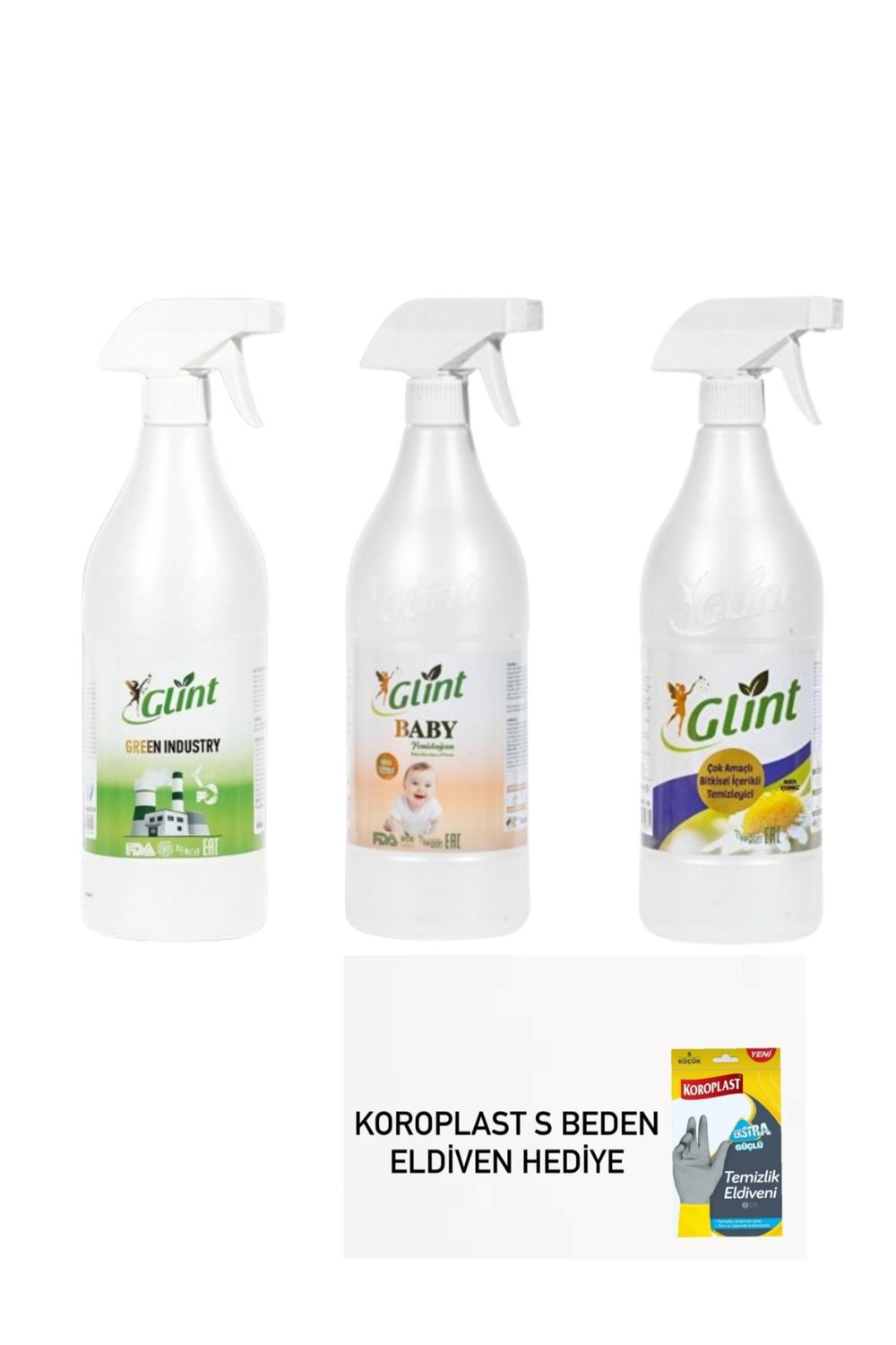 Glint Çok Amaçlı Bitkisel Sprey 1000 ml x3 Adet
