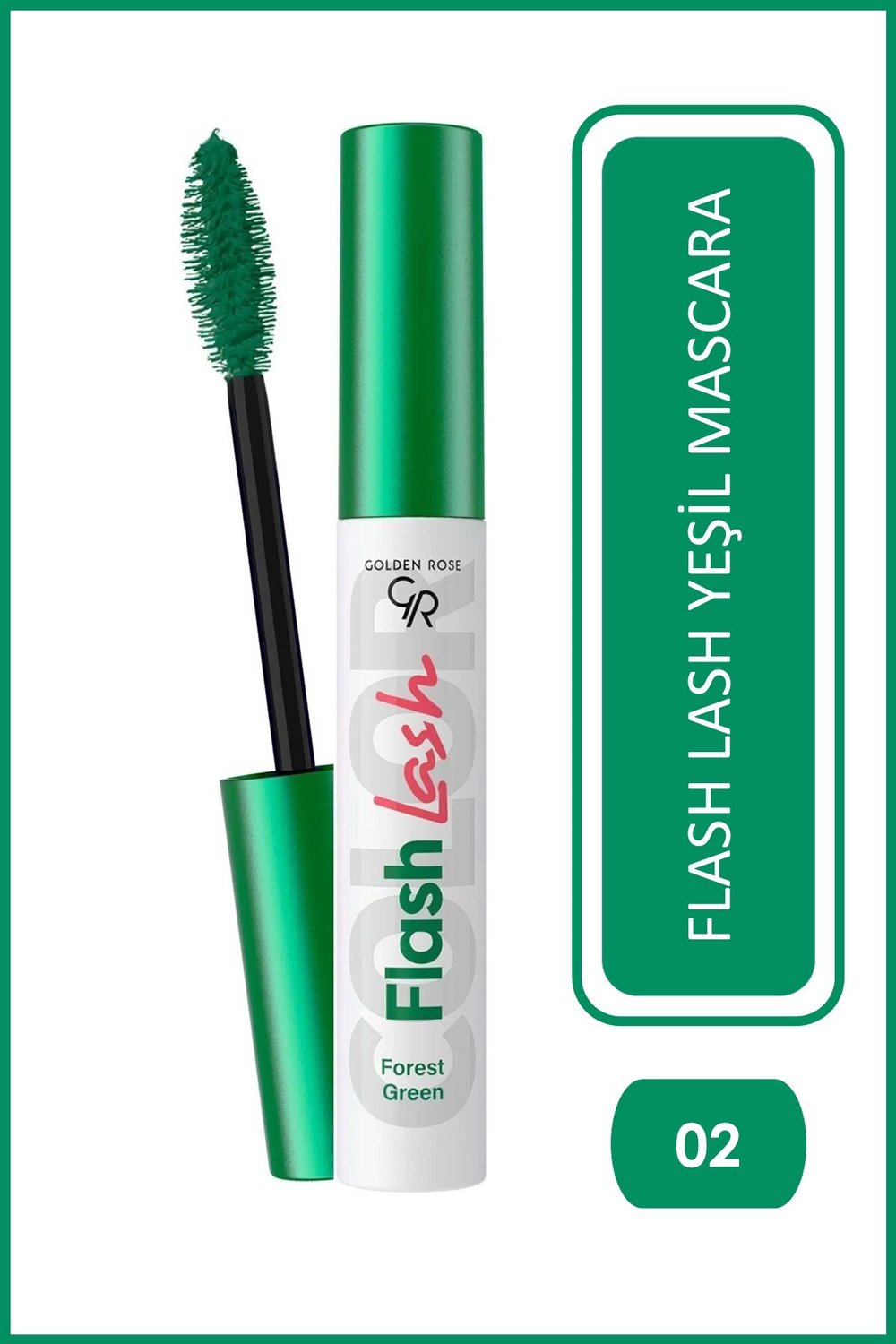 Golden Rose Flash Lash Colered Mascara No:02 Forest Green - Renkli Maskara - 8691190515737