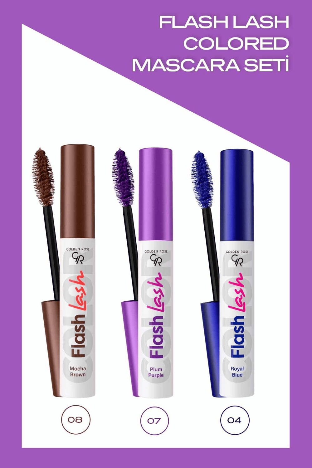 Golden Rose Flash Lash Colered Mascara 3'lü Set : 04-07-08