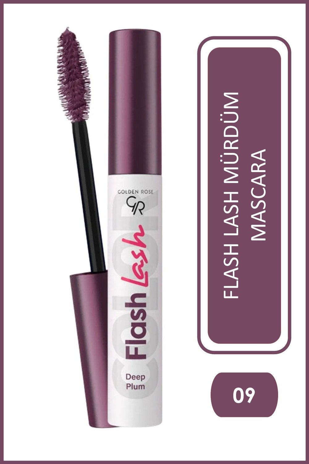 Golden Rose Flash Lash Colored Mascara - 09 Deep Plum - Renkli Maskara- 8691190553951