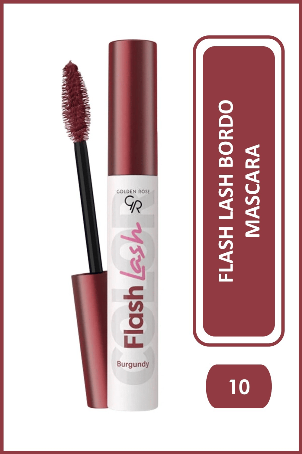 Golden Rose Flash Lash Colored Mascara - 10 Burgundy - Renkli Maskara -8691190553968
