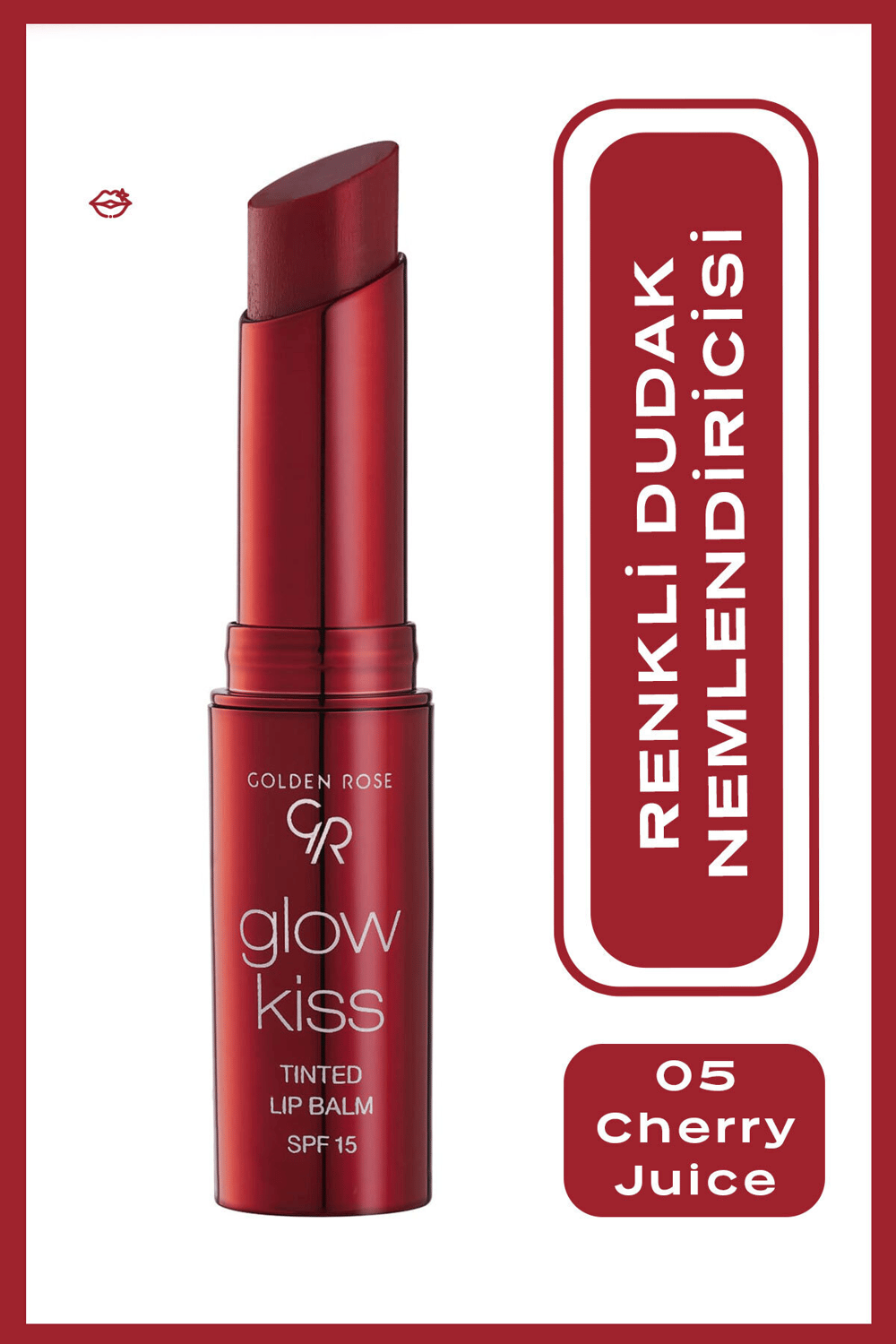 Golden Rose Glow Kiss Tinted Lip Balm No: 05 Cherry Juice - Renkli Dudak Nemlendirici - 8691190440824