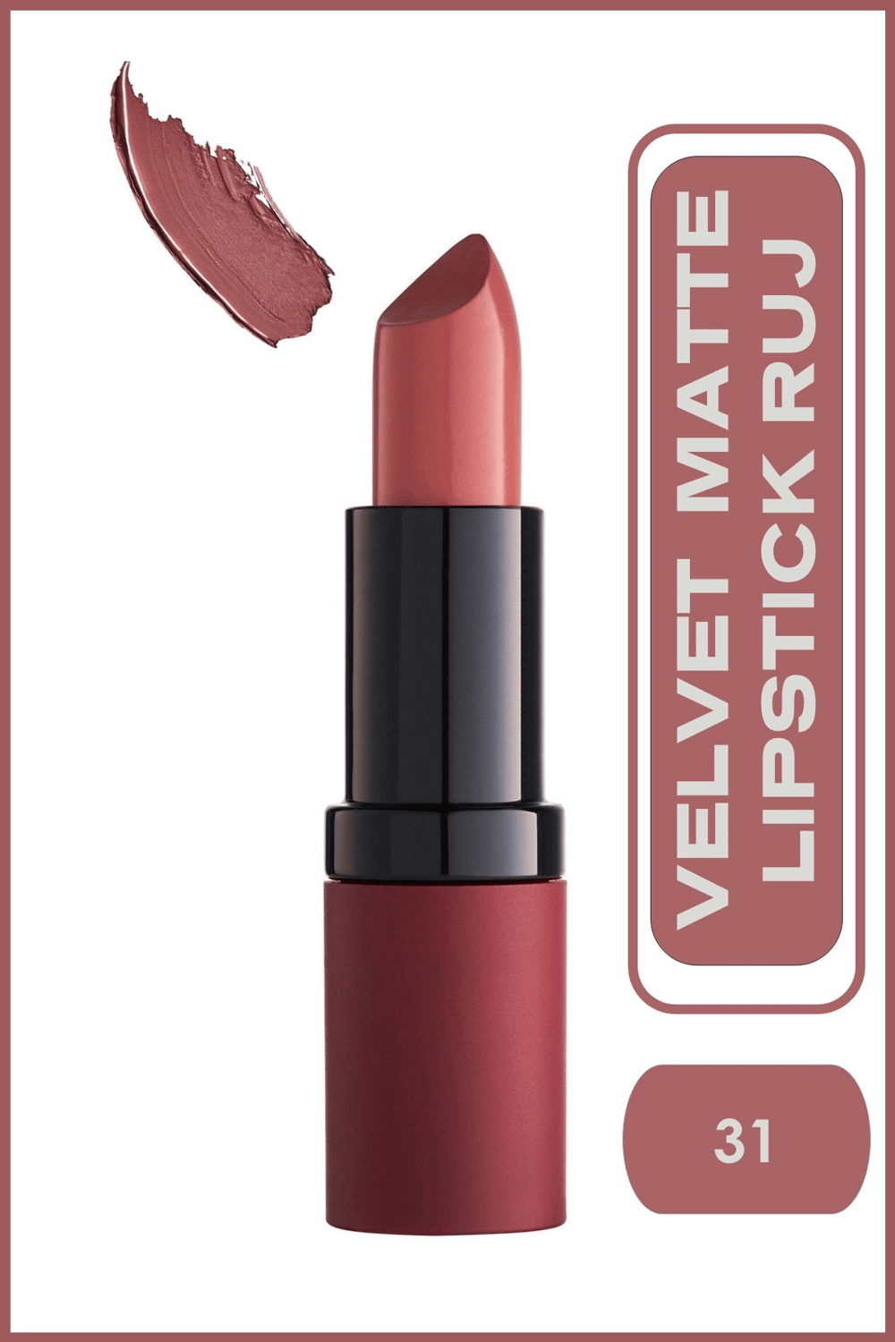 Golden Rose Velvet Matte Lipstick No: 31 Light Rose - Mat Ruj - 8691190466312