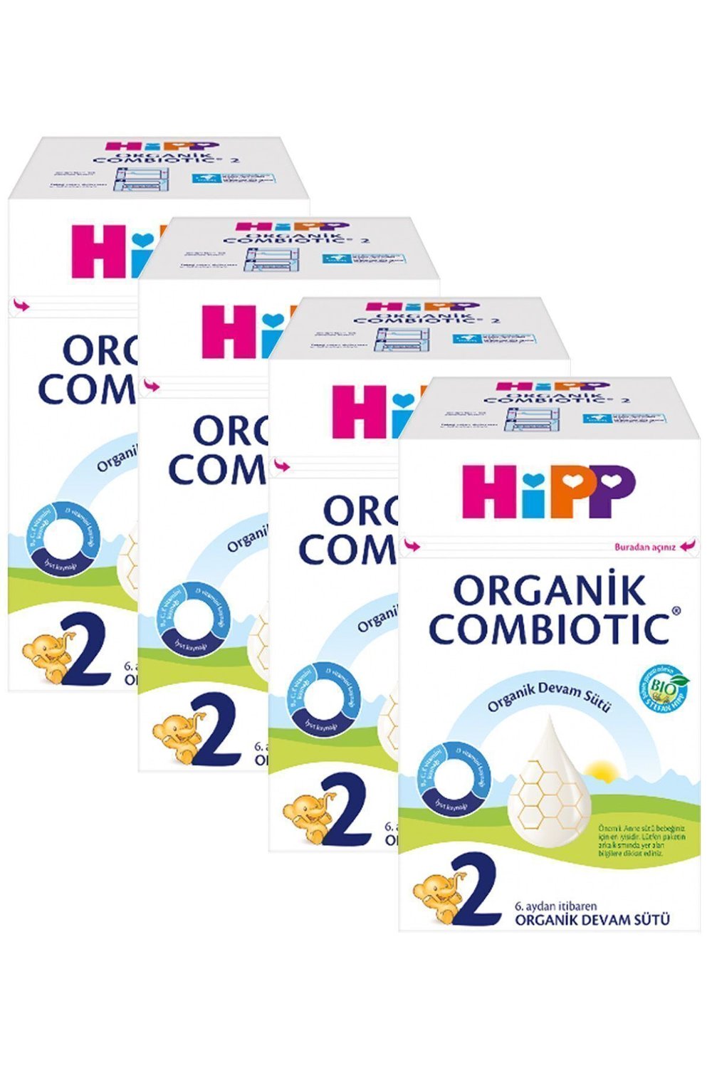 Hipp 2 Organik Bebek Sütü Combiotic 600 gr x4 Adet
