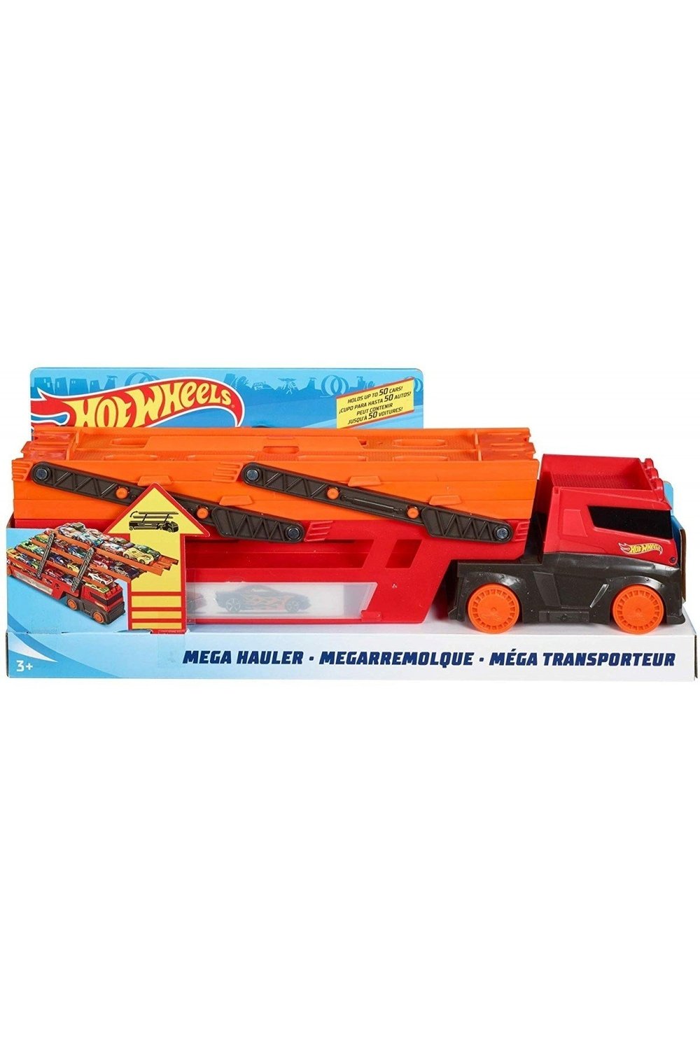 Hot wheels Mega Mega Tır Turuncu, 50 Araç Kapasiteli, Rampalı Ghr48 