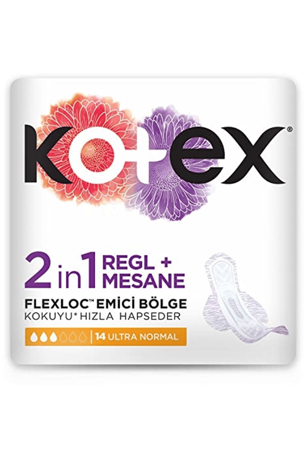 Kotex 2in1 Regl Mesane Ultra Normal Ped 14'lü