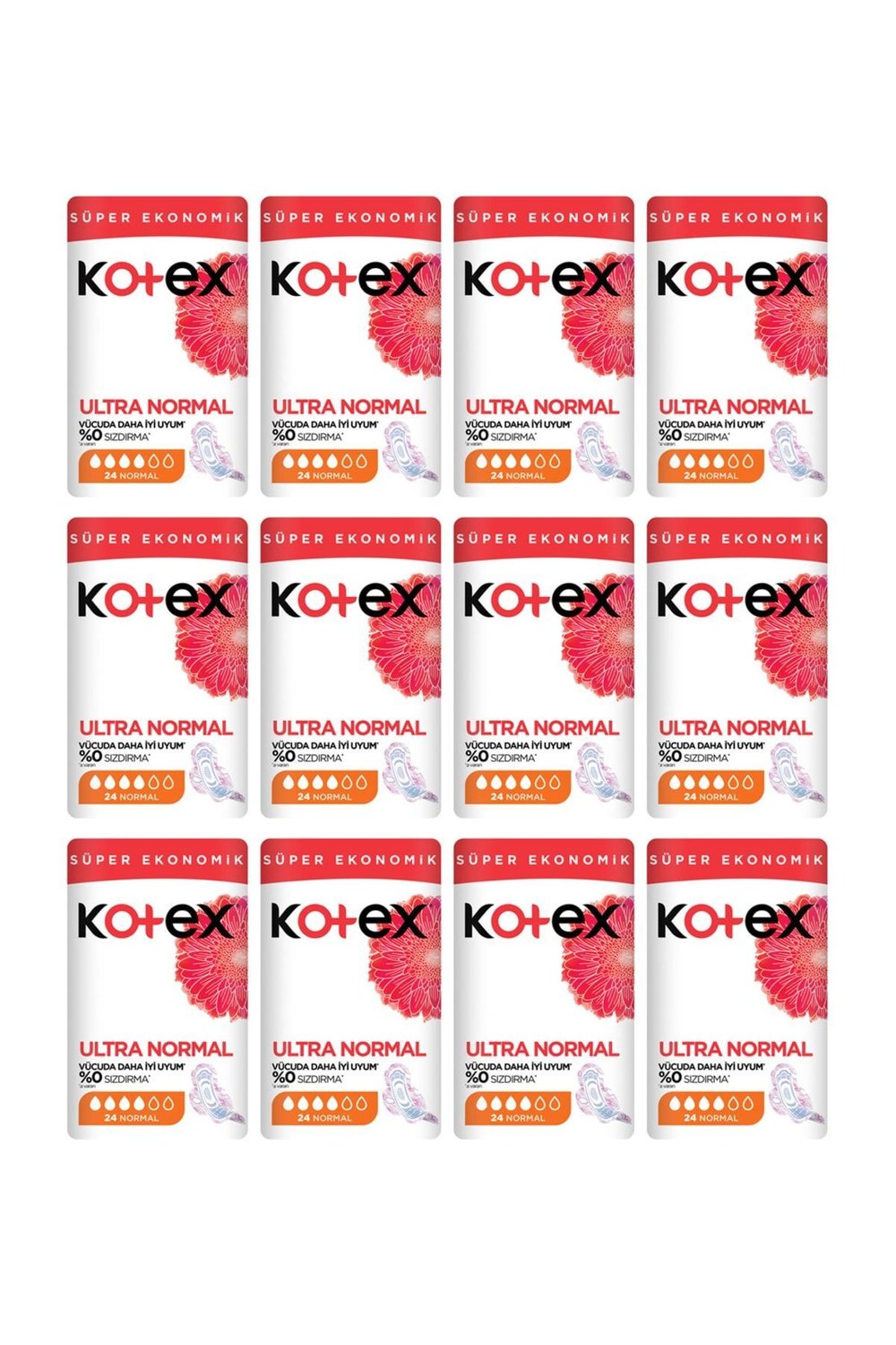Kotex Hijyenik Ped Ultra Normal Ekonomik Paket 24'lü x12 Adet