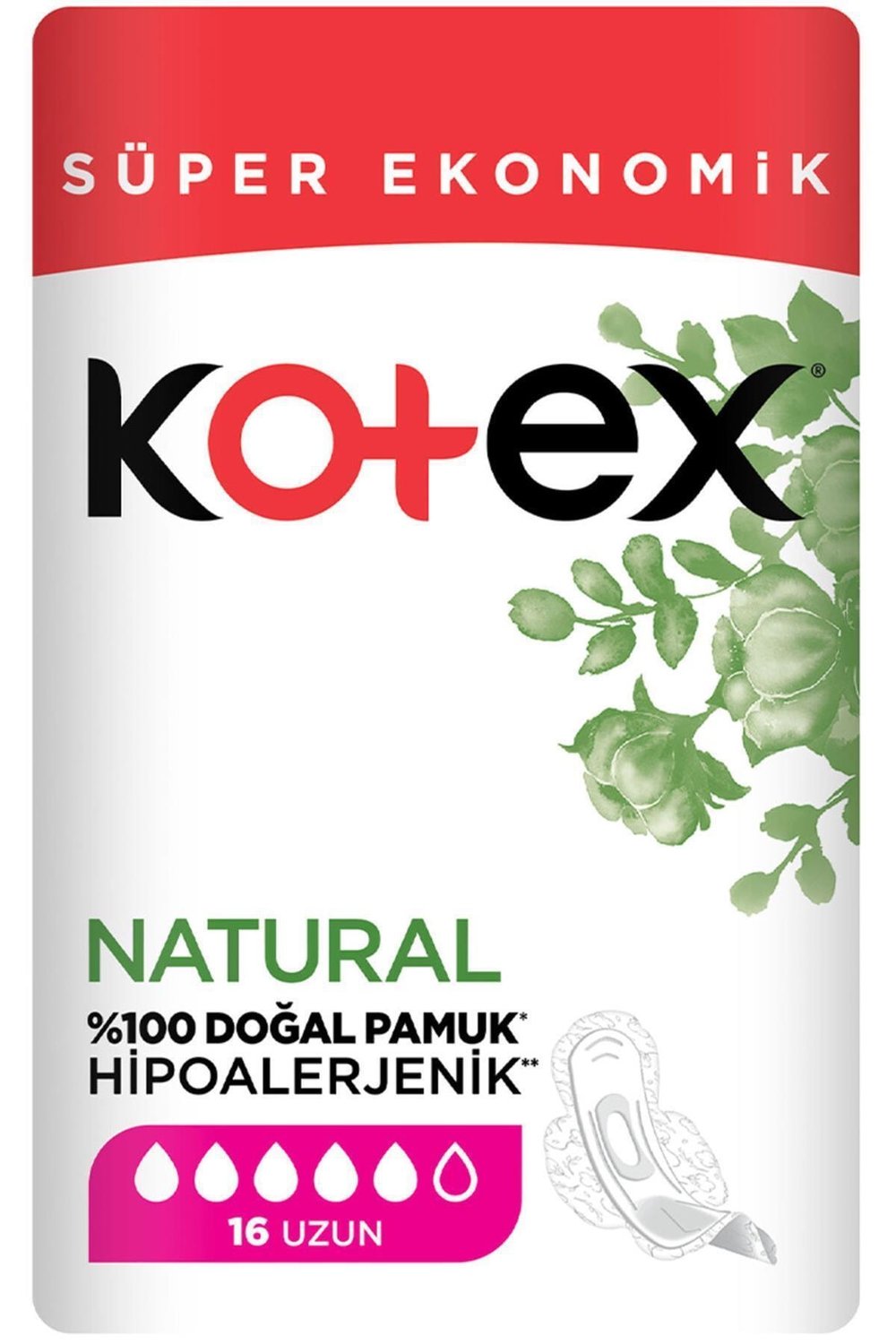 Kotex  Natural Ultra Süper Ekonomik Paket Uzun 16'lı Hijyenik Ped