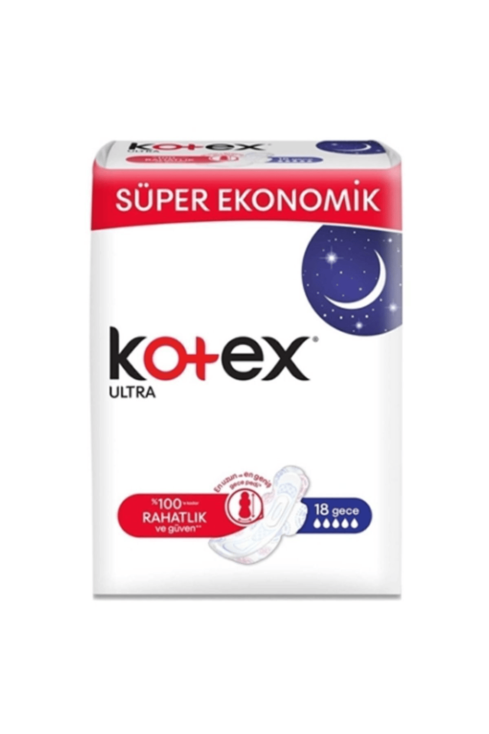 Kotex Ultra Gece Hijyenik Kadın Pedi 6'lı Gece x 3 adet