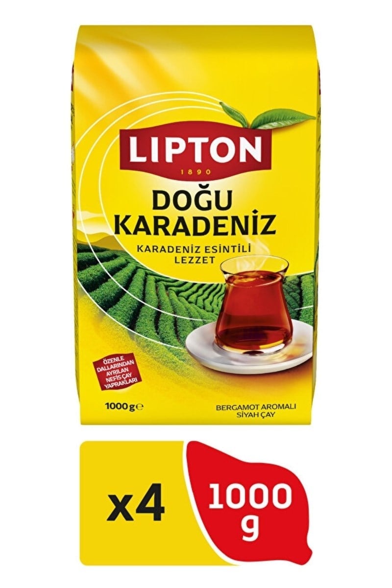 Lipton Doğu Karadeniz Bergamot Aromalı Dökme Çay 1 Kg X 4 Adet