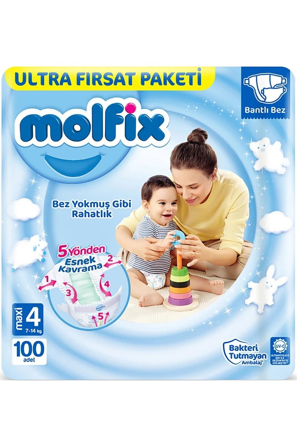 Molfix Maxi 4 Numara Bebek Bezi Ultra Fırsat Paketi 100'lü