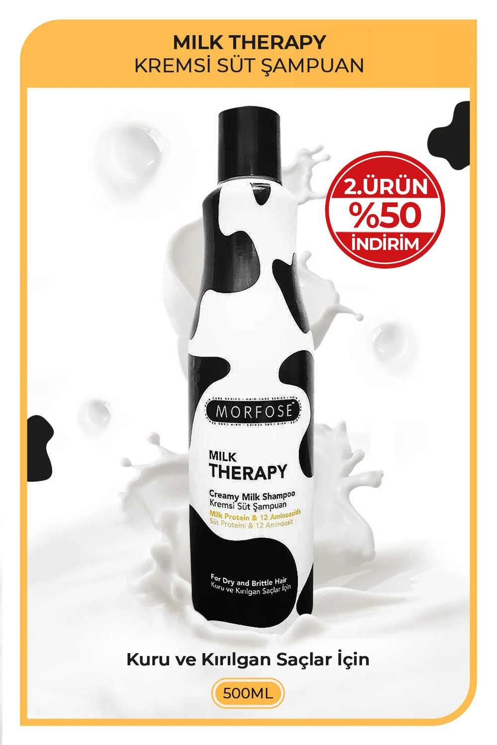 Morfose  Milk Therapy Şampuan 500 ml - Süt Proteinli, Onarıcı, Besleyici Etki