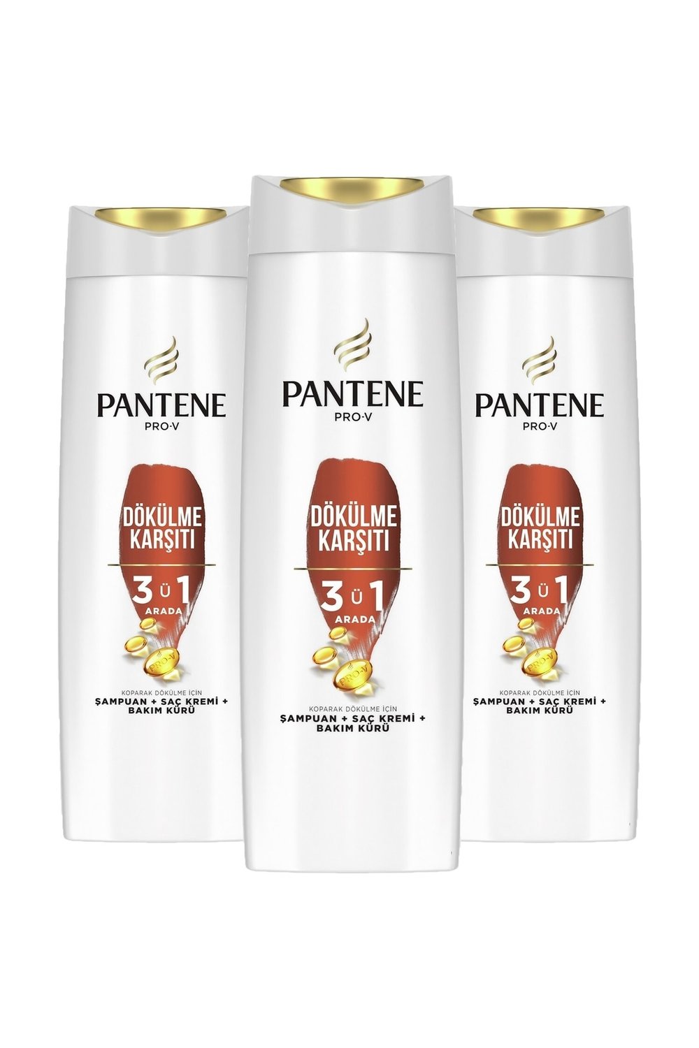 Pantene 3'ü 1 Arada Şampuan Krem Bakım Kürü Saç Dökülmelerine Karşı Etkili 400 ml X3 Adet